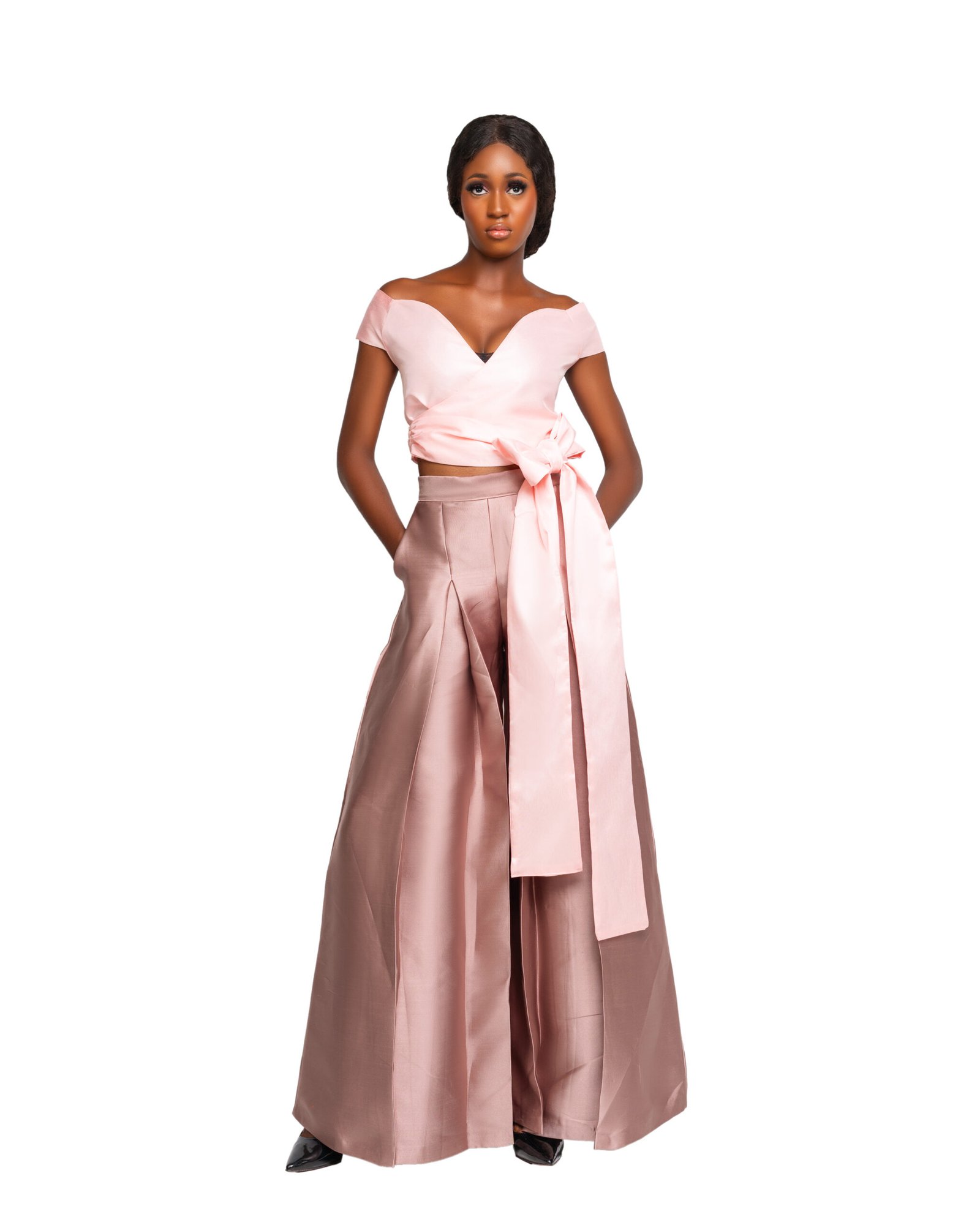 Wrap Top & Wide-Leg Trouser Set